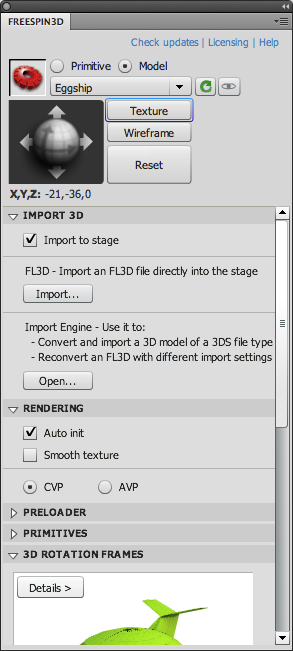 Freespin3D plugin