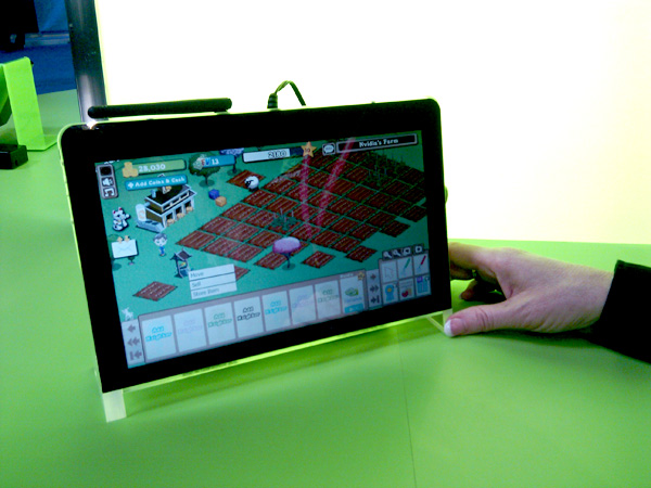 Farmville running on the tablet